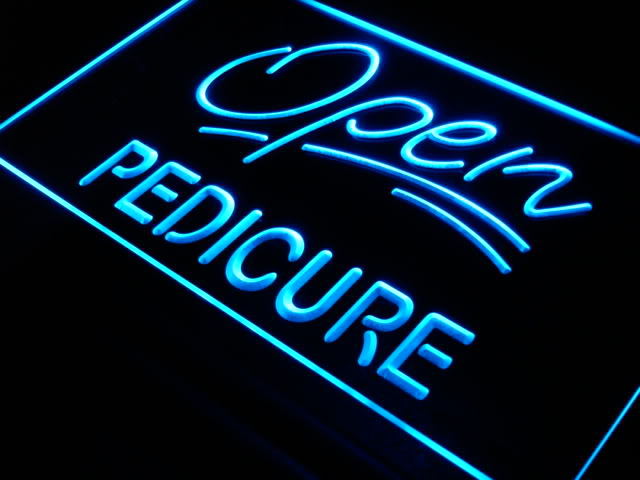 Open Pedicure Services Shop Bar Neon Light Sign